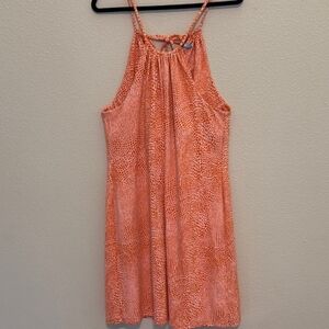 J Mclaughlin Orange Print Shelf Bra Halter Dress XL
